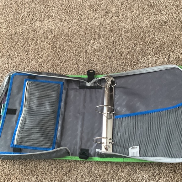 This is a Case it binder that is blue and green with triangles - Picture 2 of 4